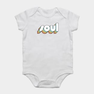 Soul - Retro Rainbow Typography Faded Style Baby Bodysuit